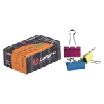 Зажимы для бумаг цв. 41мм 12шт НЕОН (Lamark)