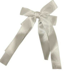 Заколка школьная "Белый бант" для девочек.  Тип заколки автомат Цвет серебро