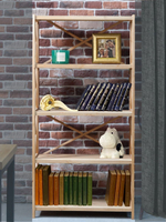 Стеллаж деревянный напольный Юск из массива сосны 5 полок, натуральный бейц