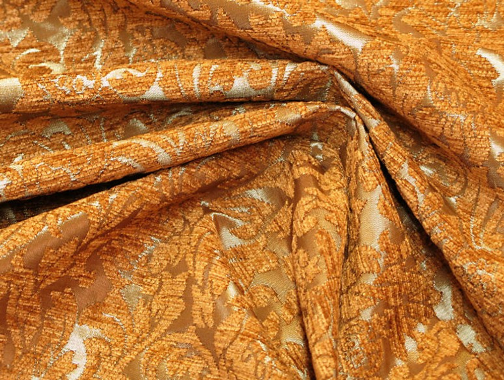 Шенилл Бланк цветы коричневый