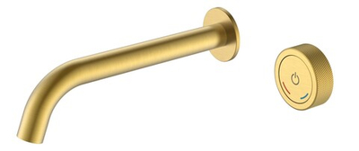 Смеситель автоматический для раковины из стены на 2 отв. TECH Matt Gold