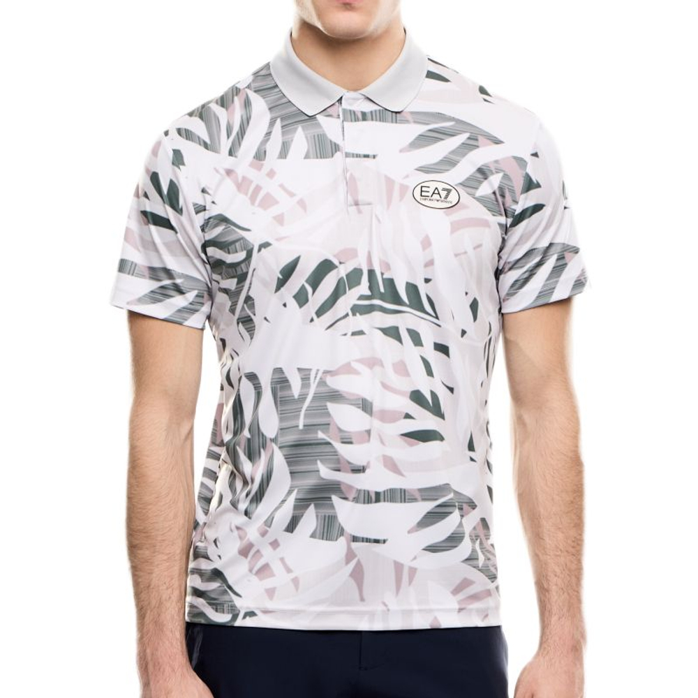 Теннисное поло EA7 Tennis Pro Shirt In Ventus7 - fancy all over naturale