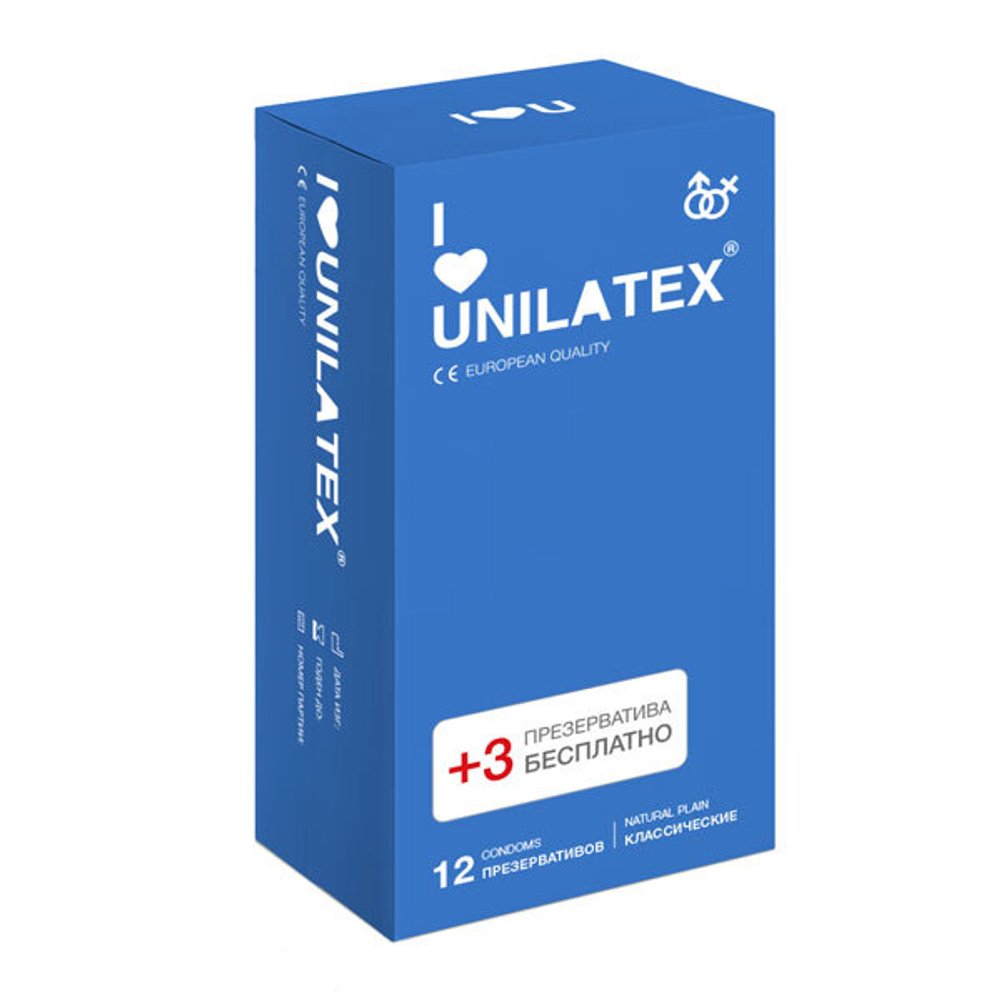 Презервативы Unilatex Natural (Классические) 12+3 шт.