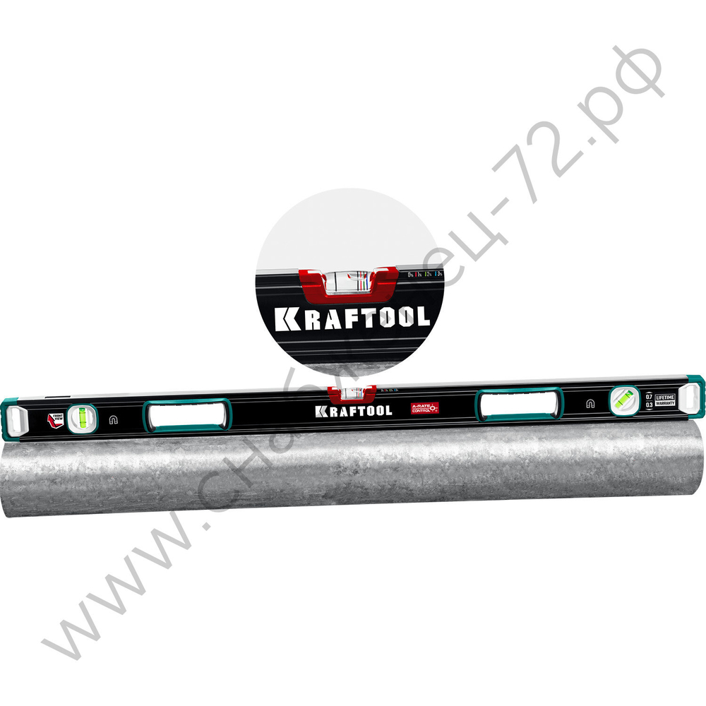 KRAFTOOL A-RATE CONTROL, 800 мм, точность 0.3 мм/м, с зеркальным глазком, сверхпрочный магнитный уровень (34988-80)