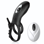 Черное эрекционное кольцо с вибрацией и утяжкой под мошонку (Цвет: черный)