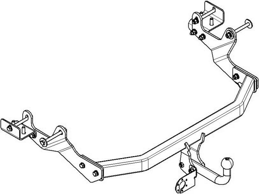 Фаркоп для Hyundai H1 2008-2018, 2018-2023 Тип шара: A. Нагрузки: 2000/90 кг, HY 26