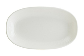 Блюдо овальное 340*190 мм. Белый, форма Луп узкая полоска /1/12/