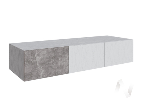 Антресоль Мадрид 1;5 300 с зеркалом (белый/ателье светлое)