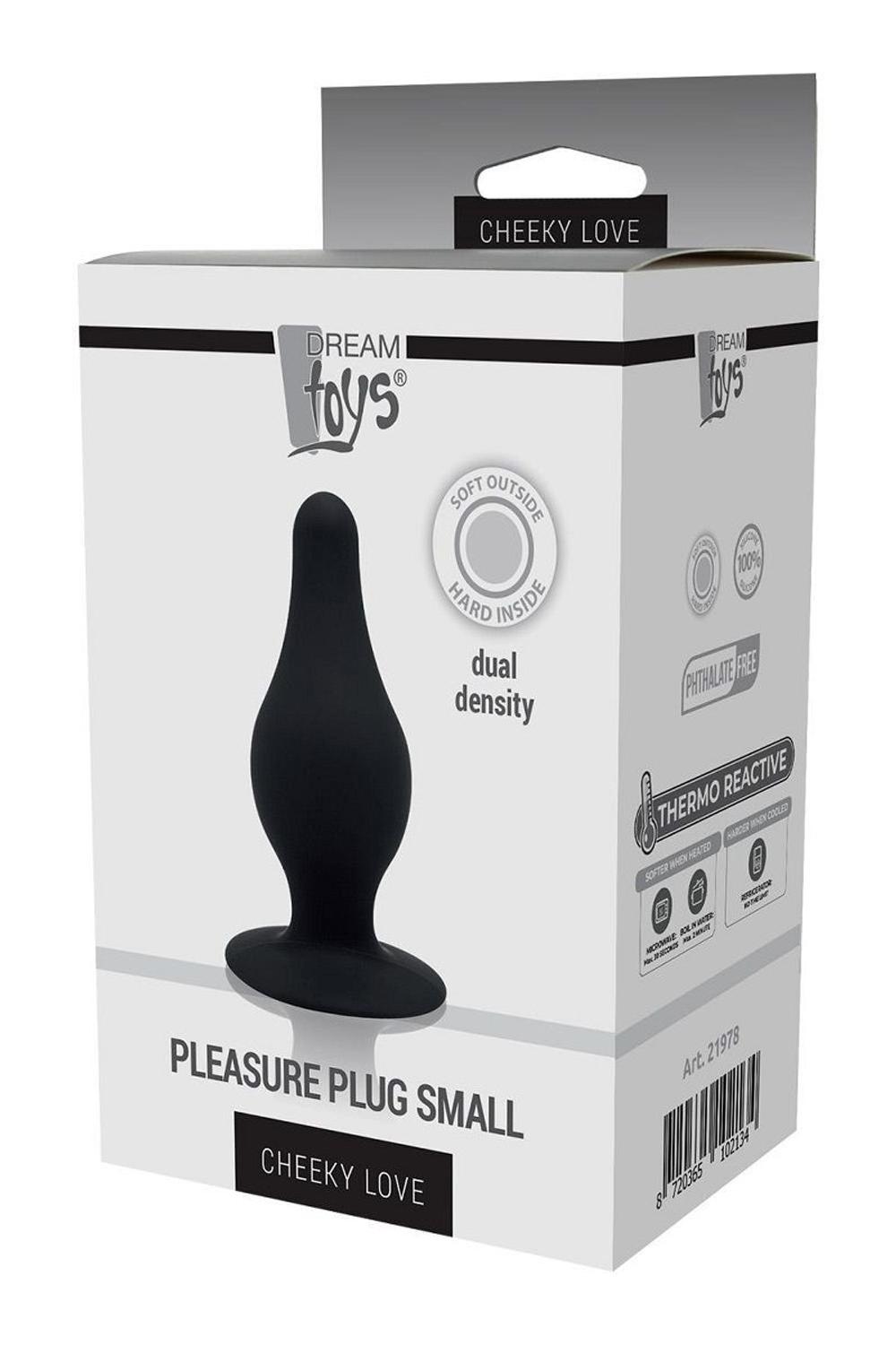 Черный анальный стимулятор DUAL DENSITY PLEASURE PLUG S - 7,2 см.