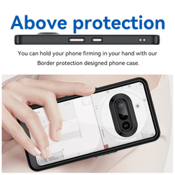 Двухкомпонентный прозрачный чехол для Nothing Phone 3a, боковые рамки мягкие черного цвета