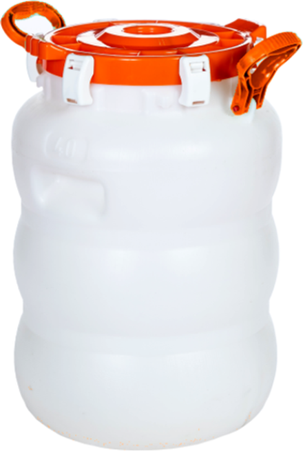 Бочка 40л с широким горлом белый