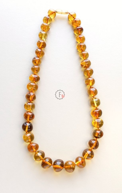 Бусы янтарные мятый шар