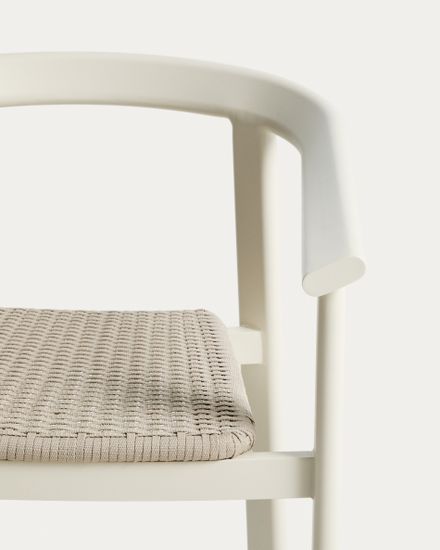Уличный стул Erice из алюминия и шнура цвета экрю