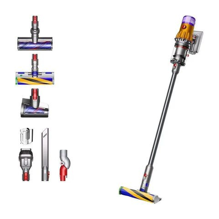Вертикальный беспроводной пылесос Dyson V12 Detect Slim Absolute, 545Вт, серебристый/желтый 448884-01 EU