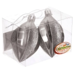 Ёлочные игрушки «Таинственное очарование» Капля 8 см (набор 2шт), графит