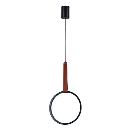 Подвесной светодиодный светильник 30Вт, 815лм, 3000/4000/6000K, Ra>80, кожа/металл/силикон, черный