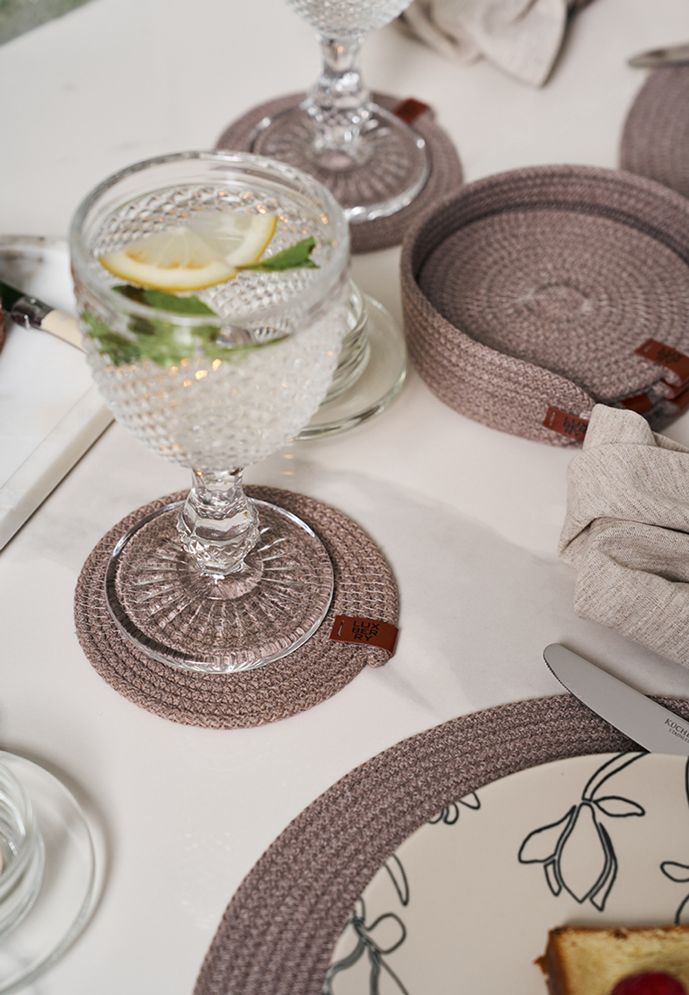 Набор подставок для чашек и бокалов 6шт 12см Luxberry Boho Luxberry какао