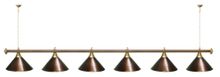Лампа STARTBILLIARDS 6 пл. (плафоны медь,штанга хром,фурнитура золото)
