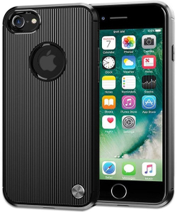 Чехол для iPhone 7 (iPhone 8) цвет Black (черный), серия Bevel от Caseport