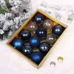 Новогодние шары «Волшебство ночи» 8 см (набор 12 шт), Сапфир