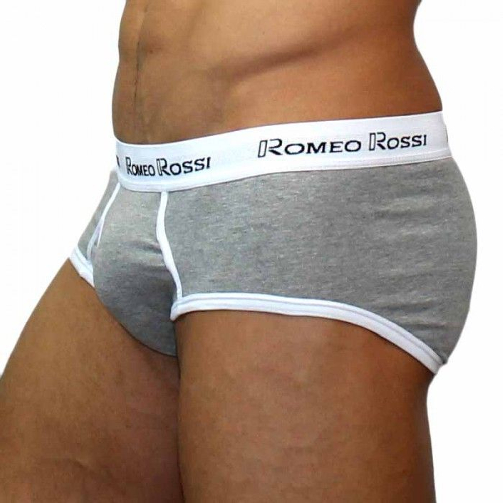 Мужские трусы-брифы с низкой посадкой и контрастной белой резинкой (Размер: XXXL) (Цвет: фиолетовый)