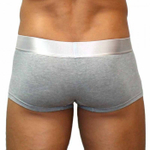 Хлопковые трусы-боксеры с надписью на резинке (Размер: XXL) (Цвет: светло-серый)