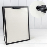 Пакет подарочный 32х45х15см Премиум "Рамка широкая" (Белый, Черный)