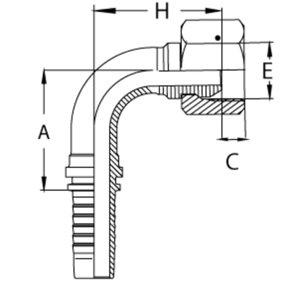 Фитинг DN 06 DK (Г) 16х1.5 (90) (накидная гайка)