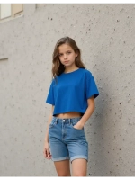 Футболка детская оверсайз укороченная базовая