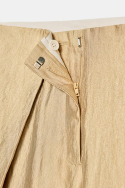 ZARA МЕТАЛЛИЗИРОВАННЫЕ БРЮКИ СО СКЛАДКАМИ — ZW COLLECTION, ЗОЛОТИСТЫЙ