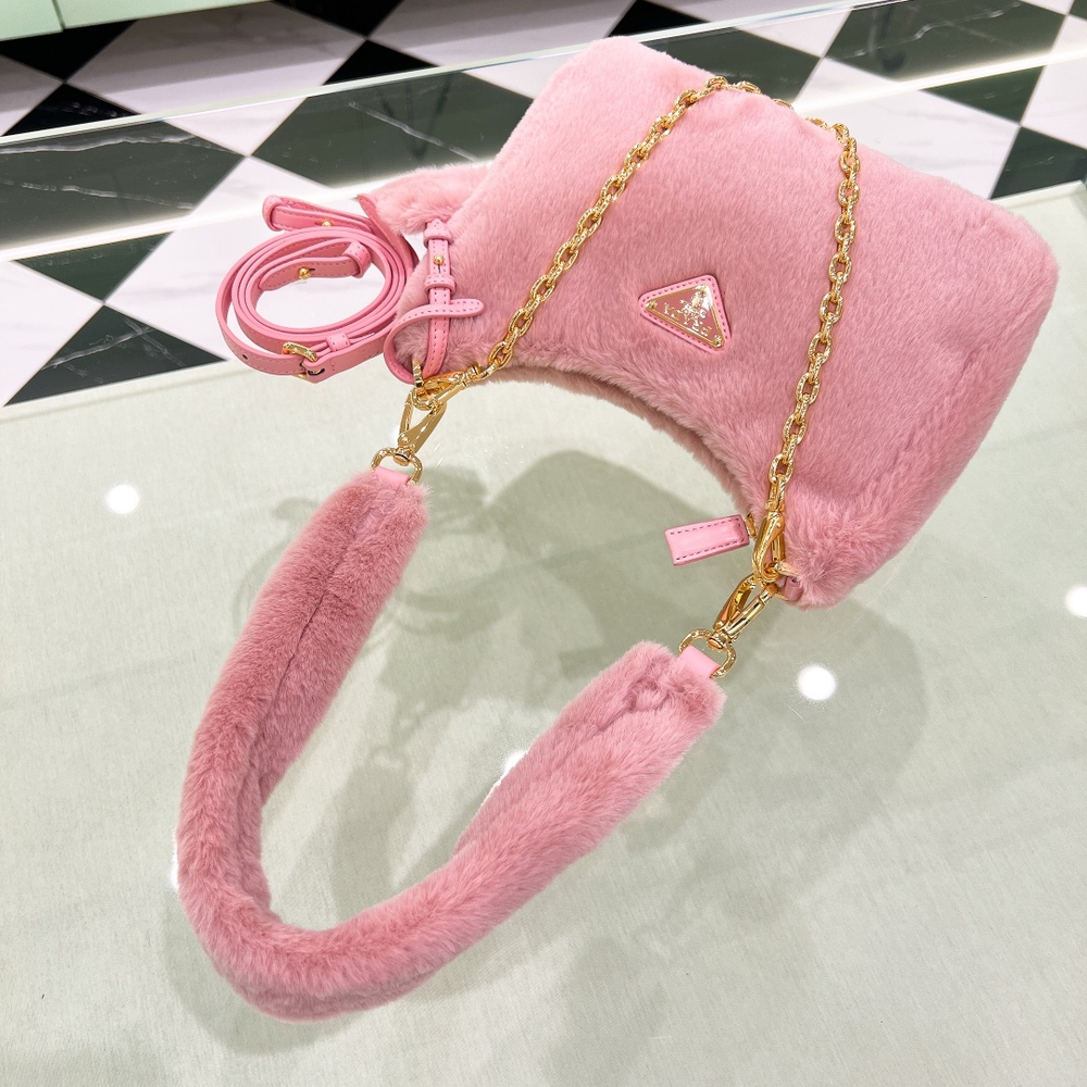 Prada Re-Edition Shearling Mini Bag