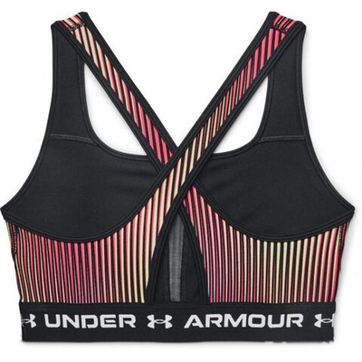 ТОП теннисный Under Armour Women's Armour Mid Crossback Printed Sports Bra - black/white