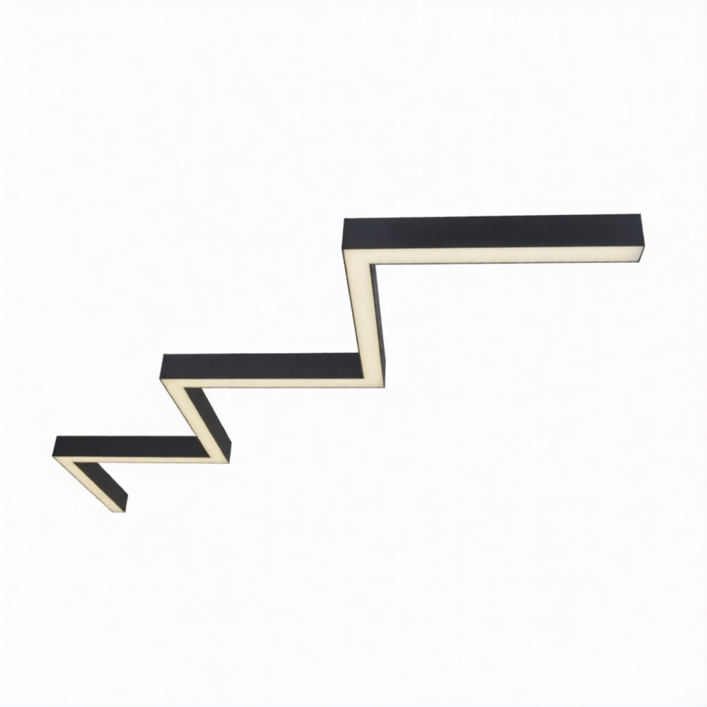 Светильник LED ЗигЗаг Snake 252W 1050мм*7 3000К черный накладной IP40