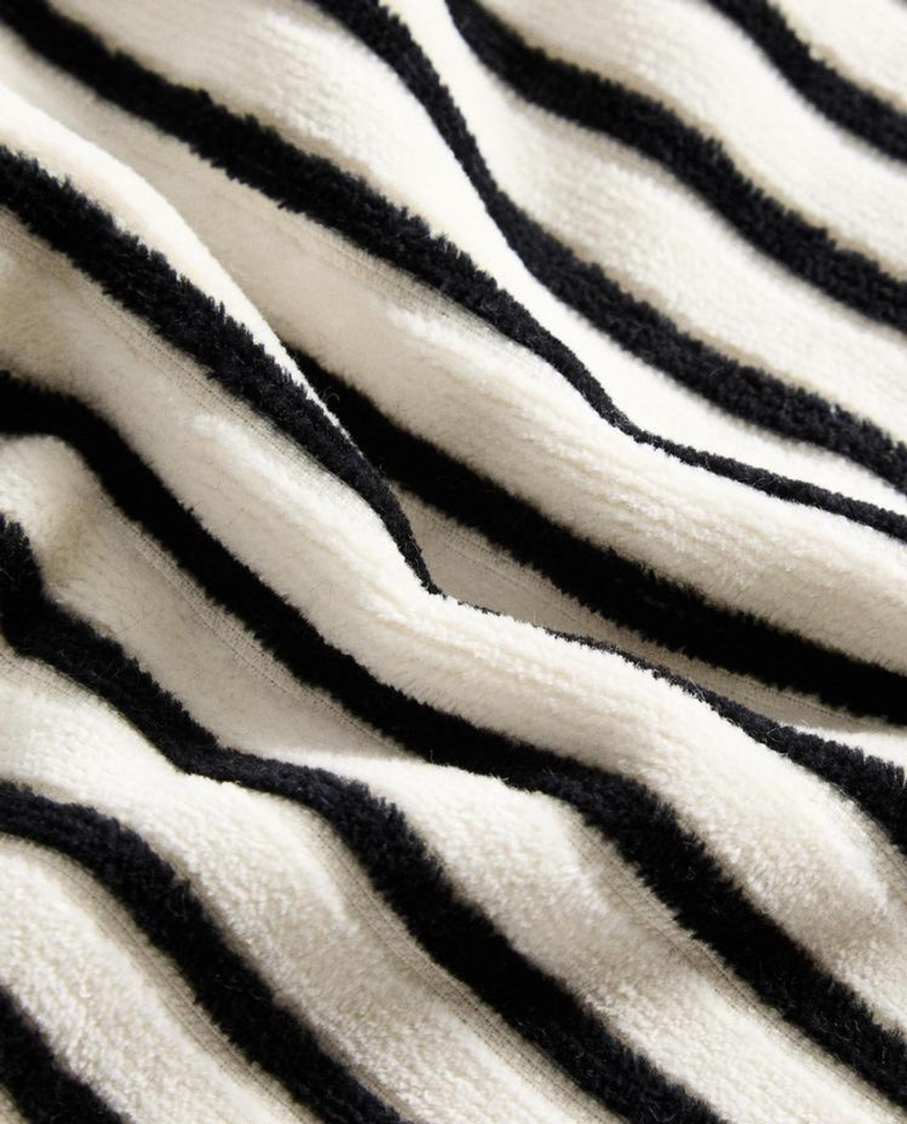 ZARA HOME БАННОЕ ПОЛОТЕНЦЕ ИЗ ВЕЛЮРА В ПОЛОСКУ, ПЕСОЧНЫЙ/ЧЕРНЫЙ