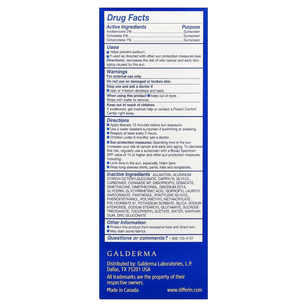 Differin, увлажняющее и солнцезащитное средство, абсорбирующее кожный жир, SPF 30, 118 мл (4 жидк. унции)