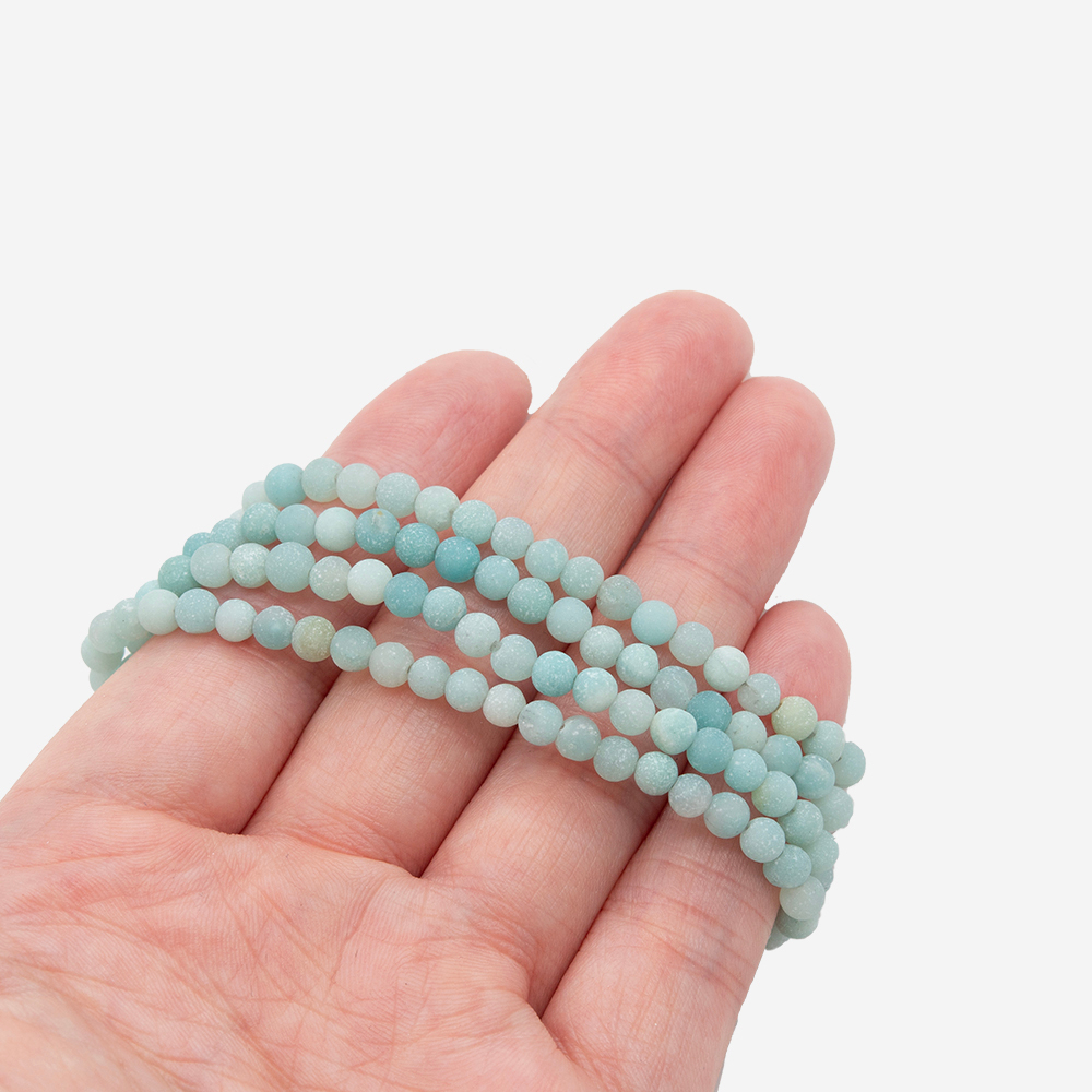 Амазонит эконом сатиновый натуральный, 4,2мм, шар