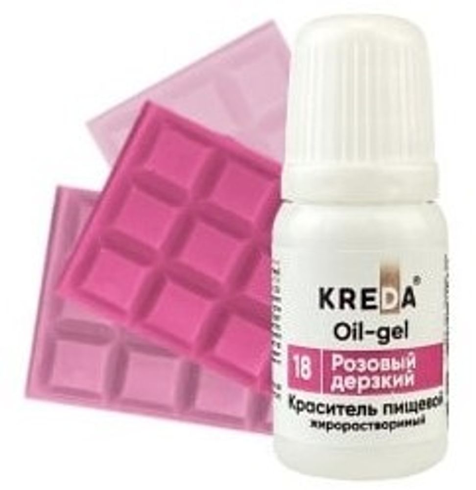 Краситель Oil-gel &quot;KREDA&quot; (жирорастворимый) 18 розовый дерзкий 10 мл