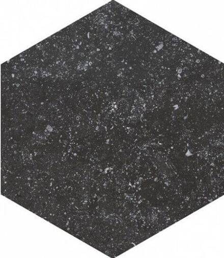 Equipe Coralstone Hexagon Black 25.4x29.2