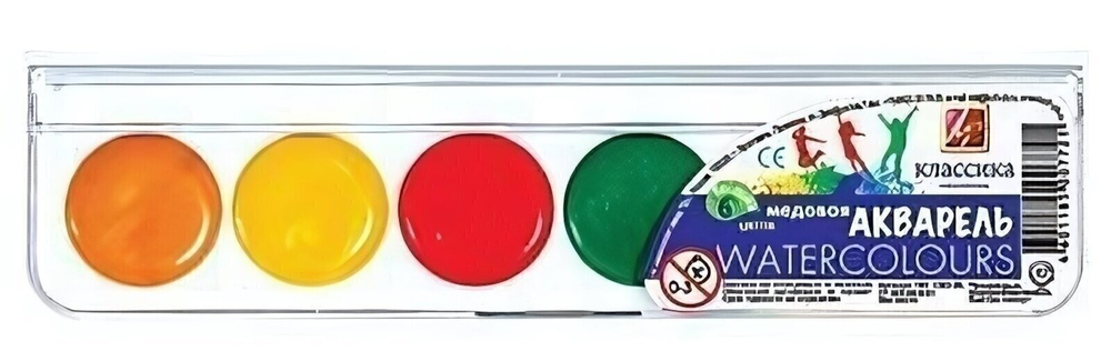 Акварель медовая "Классика" 6 цветов, без кисти, пластик (Луч)