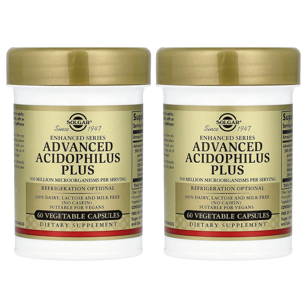 Solgar, Advanced Acidophilus Plus, 120 растительных капсул