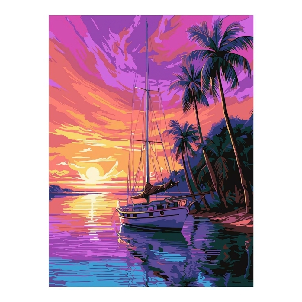 Картина по номерам 28,5*38см " Тропический вечер" (Lori)