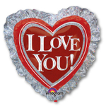 Шар Фольгированный Сердце на серебре (Красный)