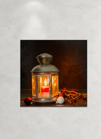 Картина на стекле, Подарок на Новый год, Картина на стену Волшебный фонарь, 28х28см Декор для дома, подарок