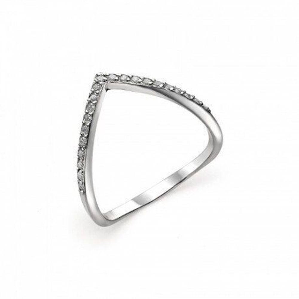 Фаланговое кольцо из серебра 925 с фианитами.