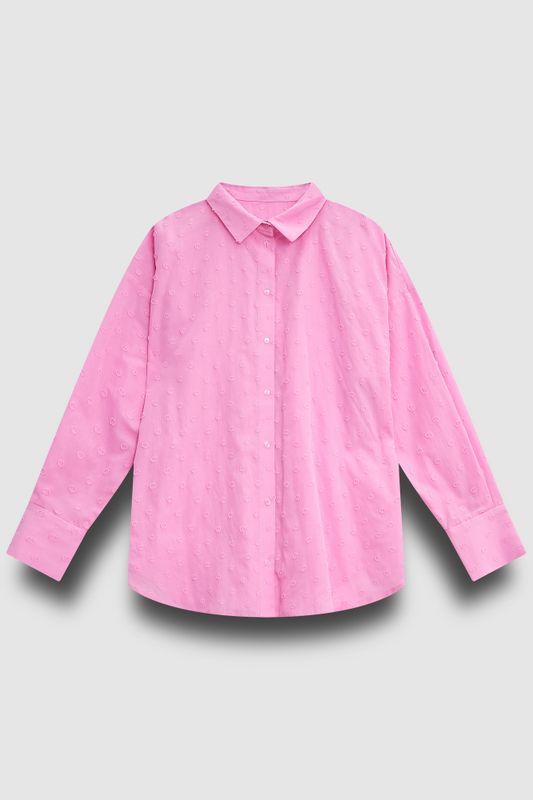 Рубашка в мушку, розовый