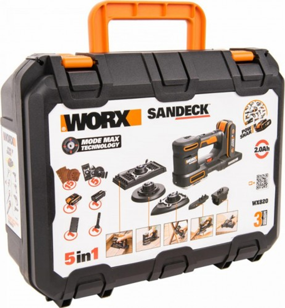 Виброшлифмашина аккумуляторная Worx WX820