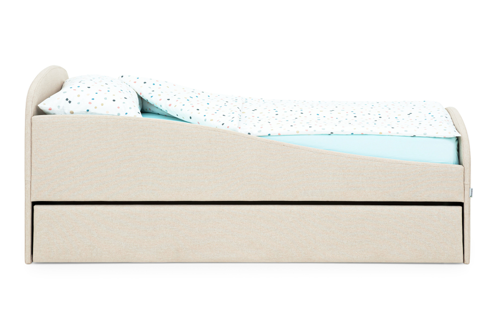 Детская мягкая кровать с ящиком Бельмарко Letmo карамель рогожка