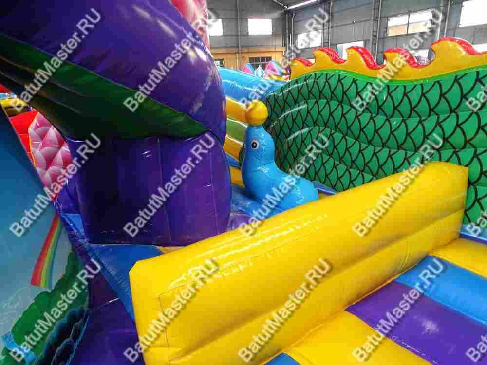 Коммерческий надувной батут "Хижина дракона", 15*8*7 м