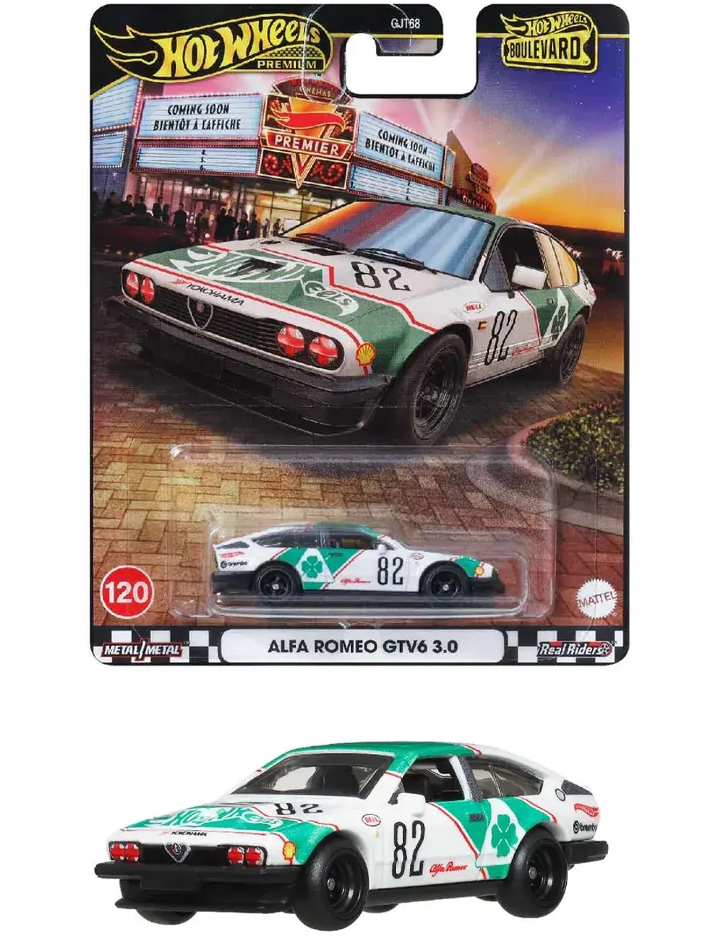 Машинка Хот Вилс Премиум Alfa Romeo GTV6 GJT68 JBL16