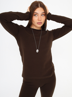 Лонгслив BAMBUK утеплённый женский, шоколад